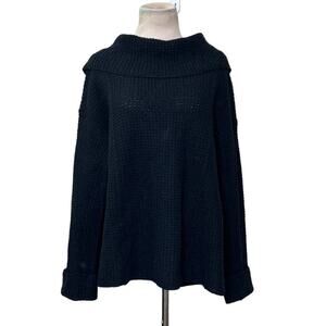 Free People black wool long sleeves cowl neck sweater size Small